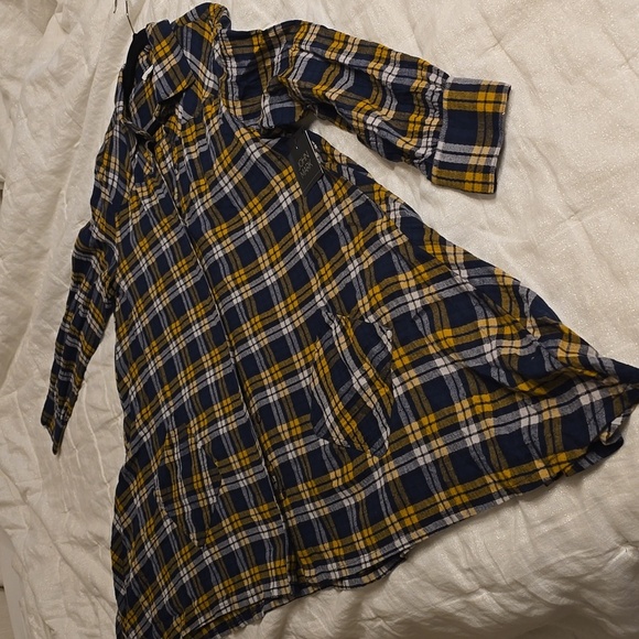 Jonh Mark Plaid Long Sleeve Shirt Dress - Picture 12 of 14